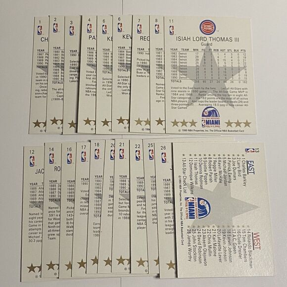 1990-91 Basketball Hoops All-Star Weekend 20 Card Set Barkley Dumars & many HOF - Picture 7 of 7